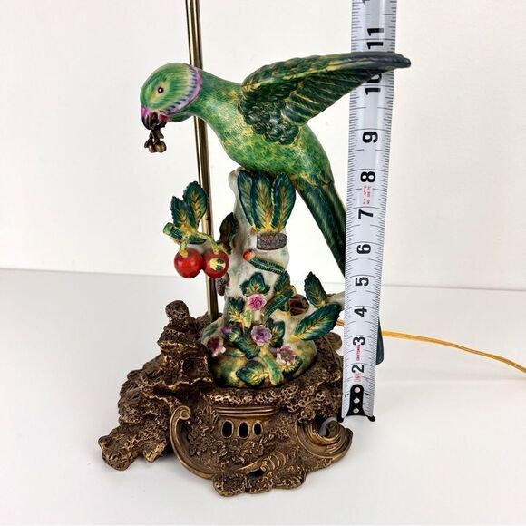 United Wilson Parrot Hand Painted Porcelain Table Lamp on Bronze Bases 1897 - Picture 14 of 16